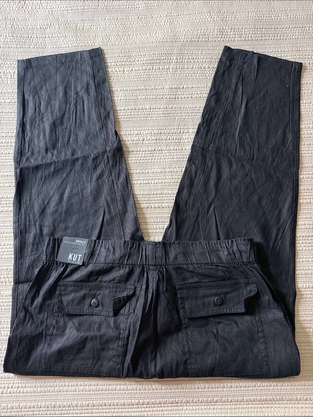 KUT from the Kloth Rosalie Relaxed Black Drawstring Pants | Sz L